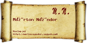 Márton Nándor névjegykártya